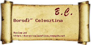 Borsó Celesztina névjegykártya
